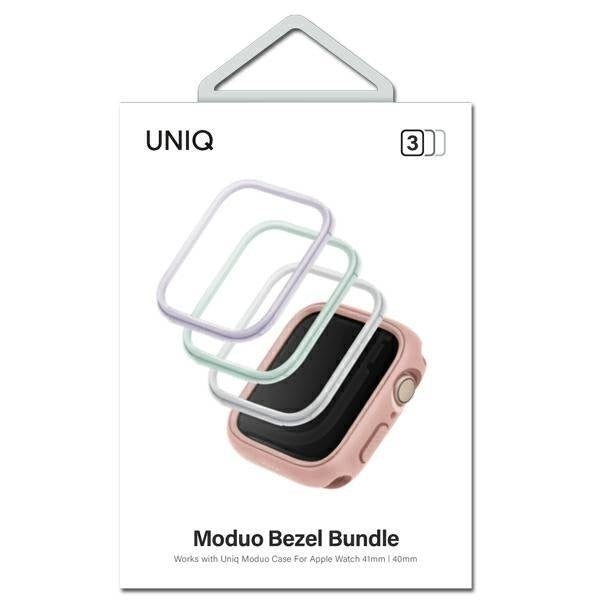 3в1 Рамка UNIQ Moduo за Apple Watch Series 4/5/6/7/8/SE, 40/41mm, бяла, люляк, светлозелено