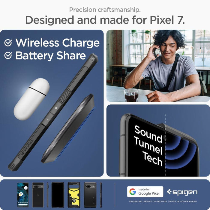 Кейс Spigen Tough Armor за Google Pixel 7, черен