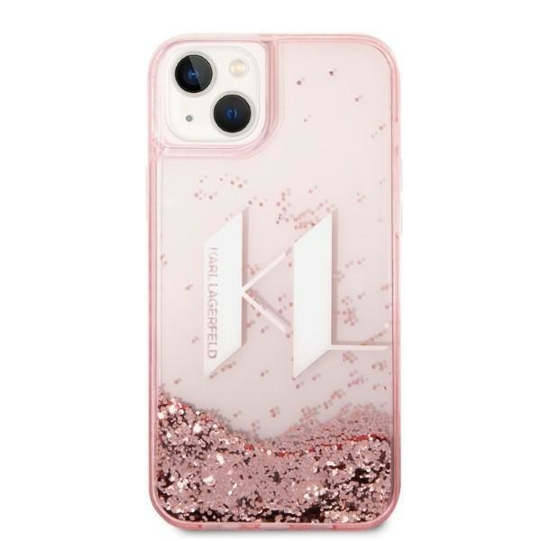 Кейс Karl Lagerfeld KLHCP14MLBKLCP за iPhone 14 Plus 6.7" розов / розов, твърд, Liquid Glitter Big KL