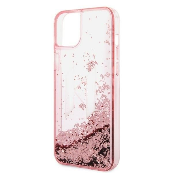 Кейс Karl Lagerfeld KLHCP14MLBKLCP за iPhone 14 Plus 6.7" розов / розов, твърд, Liquid Glitter Big KL