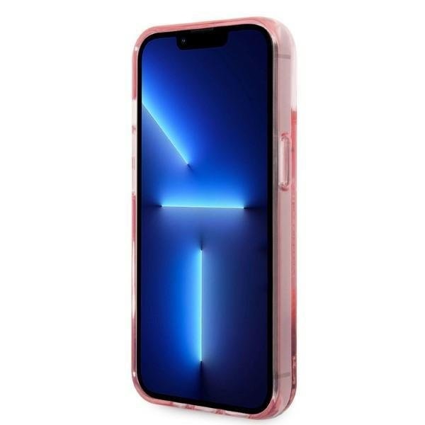 Кейс Karl Lagerfeld KLHCP14SLBKLCP за iPhone 14 6.1" розов / розов, твърд, Liquid Glitter Big KL