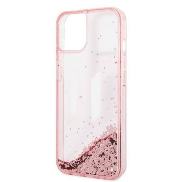 Кейс Karl Lagerfeld KLHCP14SLBKLCP за iPhone 14 6.1" розов / розов, твърд, Liquid Glitter Big KL