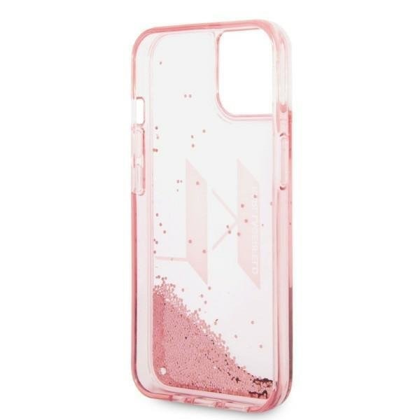 Кейс Karl Lagerfeld KLHCP14SLBKLCP за iPhone 14 6.1" розов / розов, твърд, Liquid Glitter Big KL