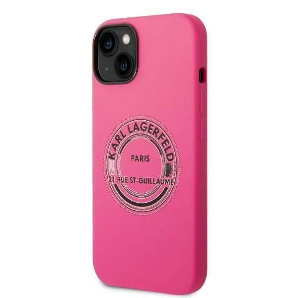 Кейс Karl Lagerfeld KLHCP14SSRSGRCF за iPhone 14 6.1", твърд, розов / розов, Silicone RSG