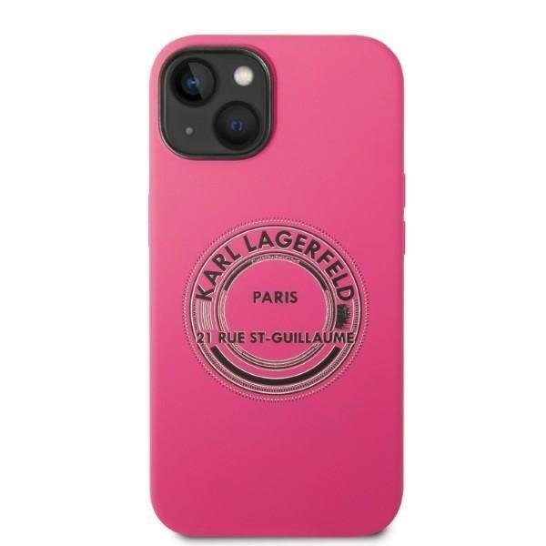 Кейс Karl Lagerfeld KLHCP14SSRSGRCF за iPhone 14 6.1", твърд, розов / розов, Silicone RSG