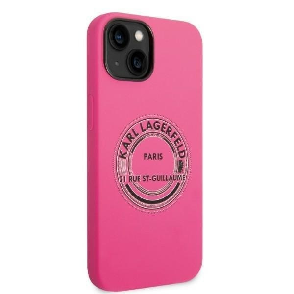 Кейс Karl Lagerfeld KLHCP14SSRSGRCF за iPhone 14 6.1", твърд, розов / розов, Silicone RSG