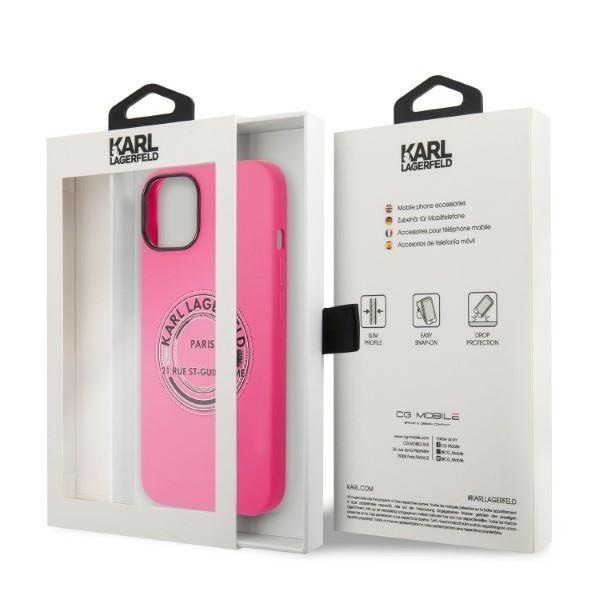 Кейс Karl Lagerfeld KLHCP14SSRSGRCF за iPhone 14 6.1", твърд, розов / розов, Silicone RSG