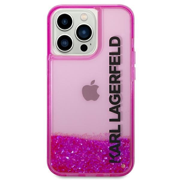 Кейс Karl Lagerfeld KLHCP14XLCKVF за iPhone 14 Pro Max 6.7" розов / розов, твърд, Liquid Glitter Elong