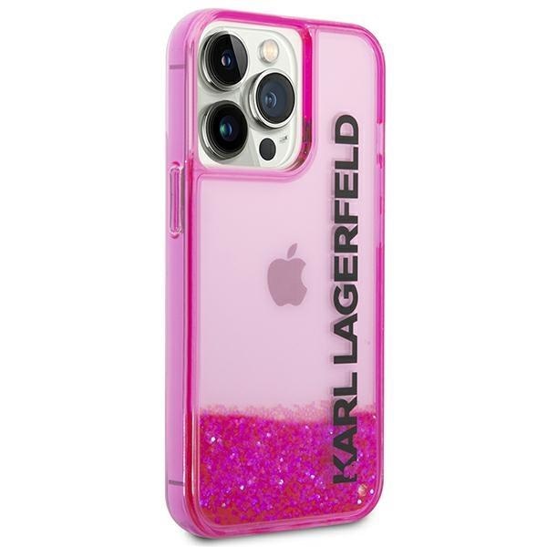Кейс Karl Lagerfeld KLHCP14XLCKVF за iPhone 14 Pro Max 6.7" розов / розов, твърд, Liquid Glitter Elong
