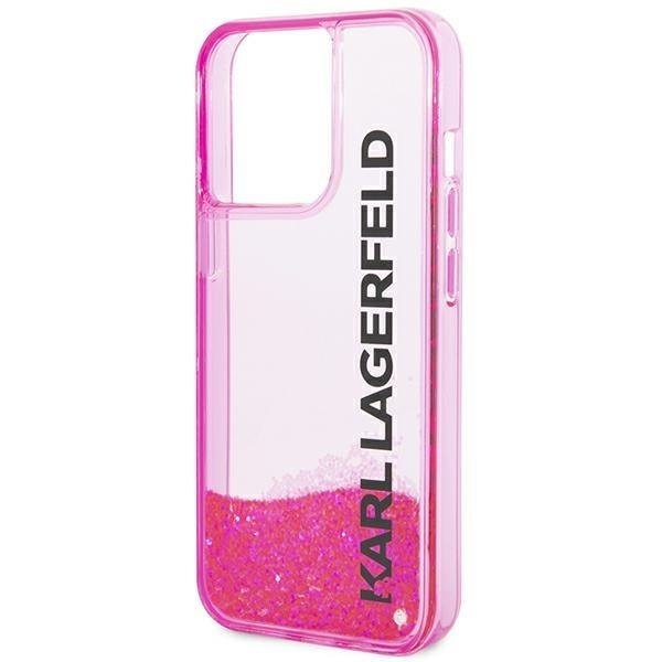 Кейс Karl Lagerfeld KLHCP14XLCKVF за iPhone 14 Pro Max 6.7" розов / розов, твърд, Liquid Glitter Elong