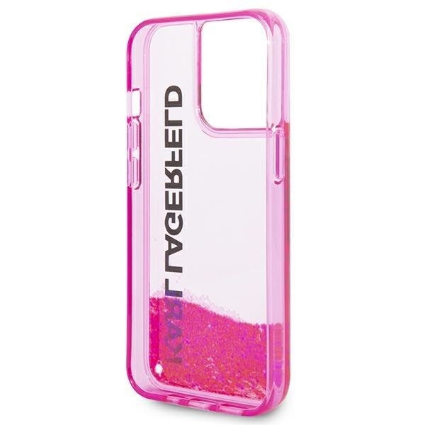 Кейс Karl Lagerfeld KLHCP14XLCKVF за iPhone 14 Pro Max 6.7" розов / розов, твърд, Liquid Glitter Elong