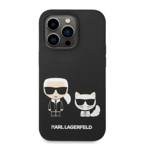 Кейс Karl Lagerfeld KLHMP14XSSKCK за iPhone 14 Pro Max 6.7", твърд, черен / черен, Liquid Silicone Karl&Choupette, съвместим с MagSafe