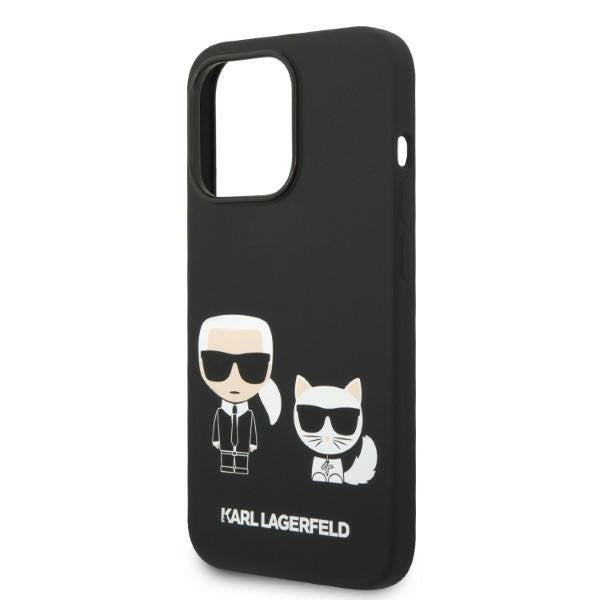 Кейс Karl Lagerfeld KLHMP14XSSKCK за iPhone 14 Pro Max 6.7", твърд, черен / черен, Liquid Silicone Karl&Choupette, съвместим с MagSafe