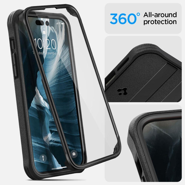 Кейс Spigen Geo Armor 360 за iPhone 14 Pro, съвместим с MagSafe, черен