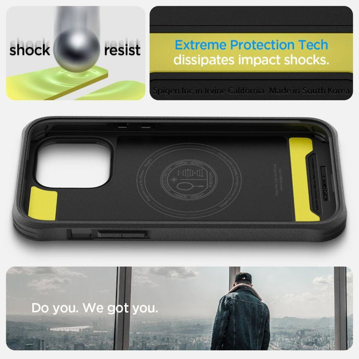 Кейс Spigen Geo Armor 360 за iPhone 14 Pro, съвместим с MagSafe, черен