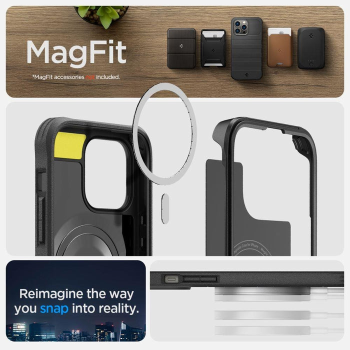 Кейс Spigen Geo Armor 360 за iPhone 14 Pro, съвместим с MagSafe, черен