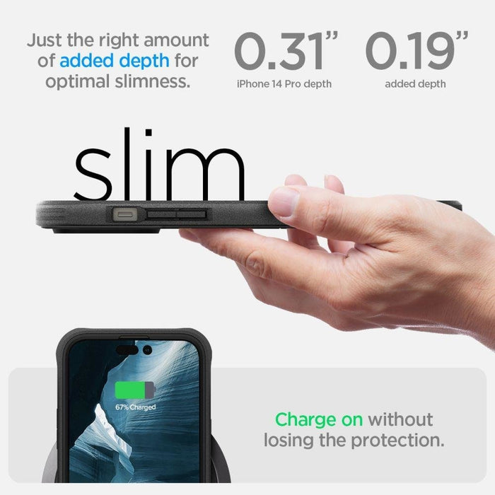 Кейс Spigen Geo Armor 360 за iPhone 14 Pro, съвместим с MagSafe, черен