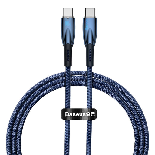 Кабел Baseus Glimmer Series USB - C 480Mb/s PD 100W 1m син
