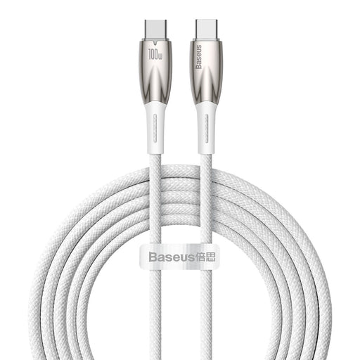 Кабел Baseus Glimmer Series USB - C 480Mb/s PD 100W 2m бял