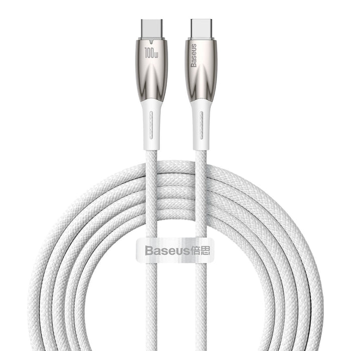 Кабел Baseus Glimmer Series USB - C 480Mb/s PD 100W 2m бял