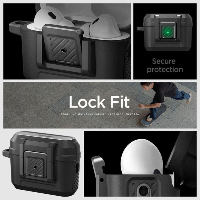 Кейс Spigen Lock Fit за Apple AirPods Pro 1/2 матово черен