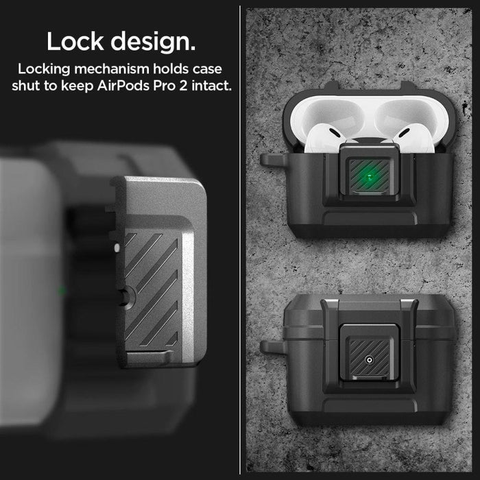 Кейс Spigen Lock Fit за Apple AirPods Pro 1/2 матово черен