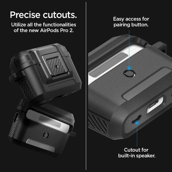 Кейс Spigen Lock Fit за Apple AirPods Pro 1/2 матово черен