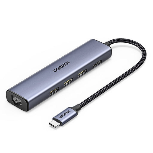 5в1 хъб Ugreen USB C 3x 3.0 / HDMI RJ45 сив (CM475)