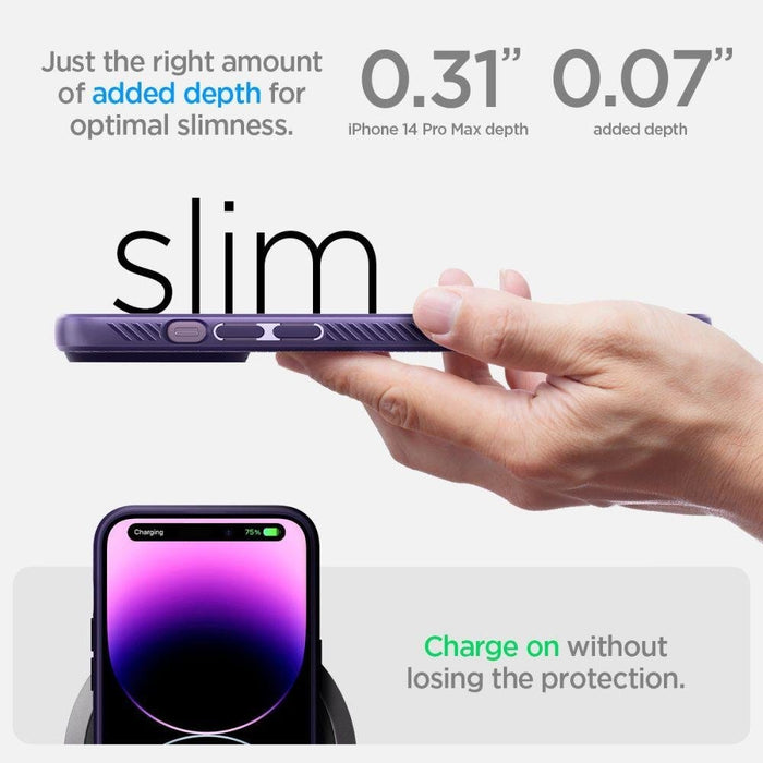 Кейс Spigen Liquid Air за iPhone 14 Pro Max тъмнолилав