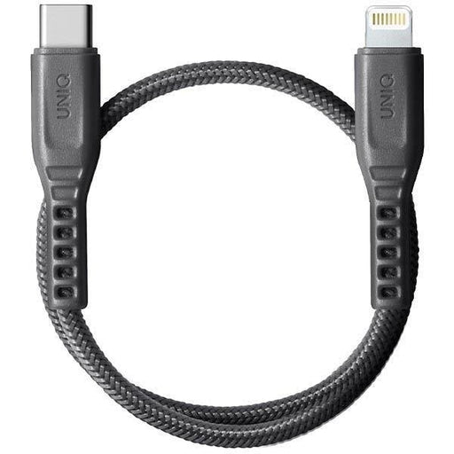Кабел Uniq Flex USB - C към Lightning 18W 30cm сив