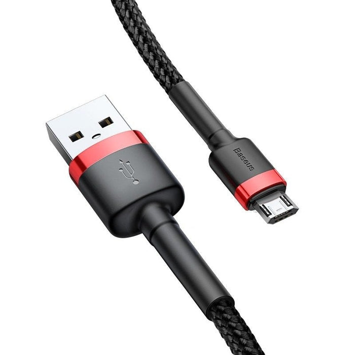 Кабел Baseus Cafule Micro USB 2.4A 1m червено - черен