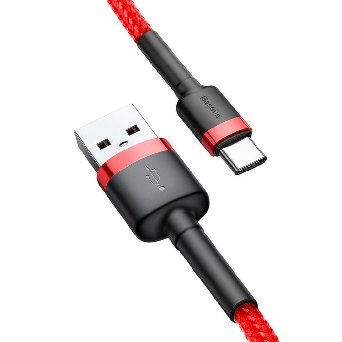 Кабел Baseus Cafule USB - C 3A 0.5m червен