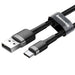 Кабел Baseus Cafule USB - C 3A 0.5m сиво - черен