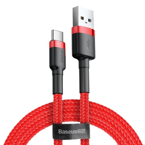 Кабел Baseus Cafule USB - C 3A 1m червен