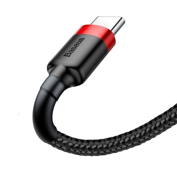Кабел Baseus Cafule USB - C 3A 1m черно - червен