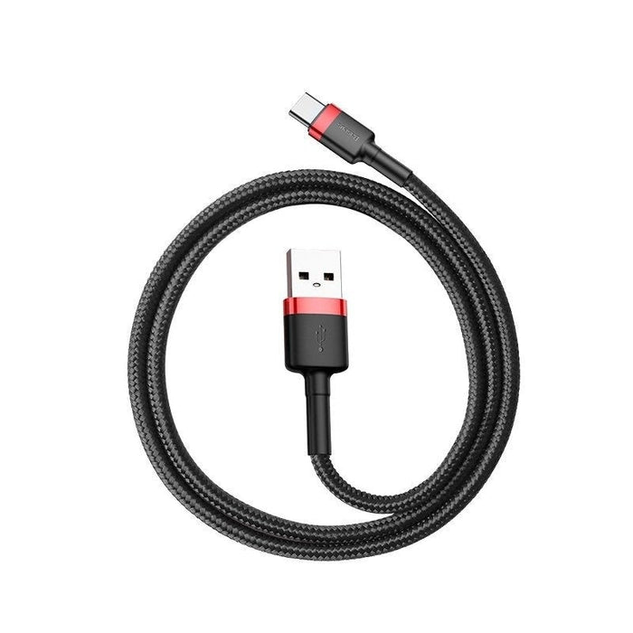 Кабел Baseus Cafule USB - C 3A 1m черно - червен