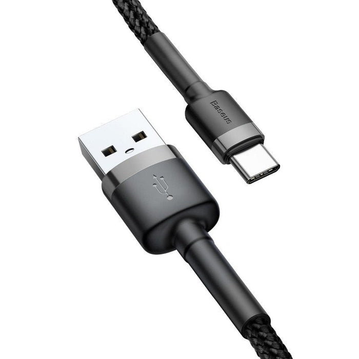 Кабел Baseus Cafule USB - C 3A 1m сиво - черен