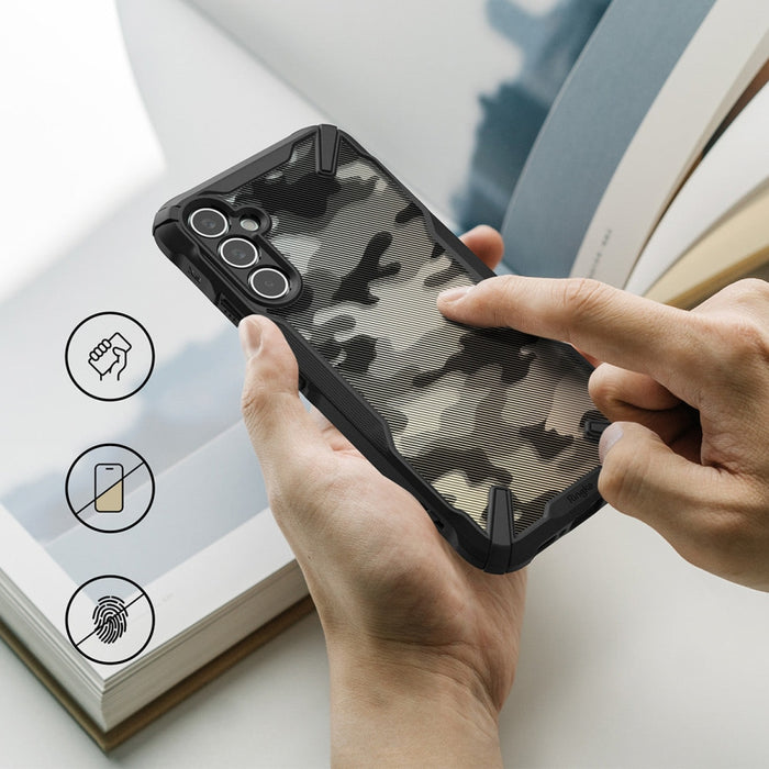 Кейс Ringke Fusion X за Samsung Galaxy A54 5G черен камуфлаж