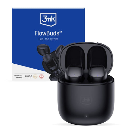 Безжични слушалки 3mk FlowBuds Bluetooth 5.3 черни