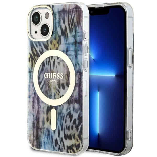 Кейс Guess GUHMP14SHLEOPWB за iPhone 14 6.1’ син