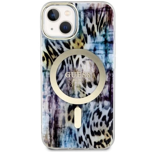 Кейс Guess GUHMP14SHLEOPWB за iPhone 14 6.1’ син