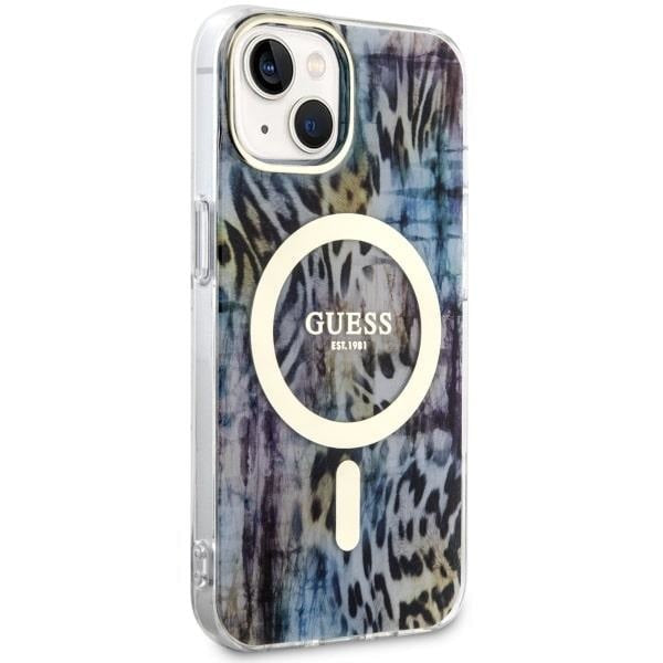 Кейс Guess GUHMP14SHLEOPWB за iPhone 14 6.1’ син