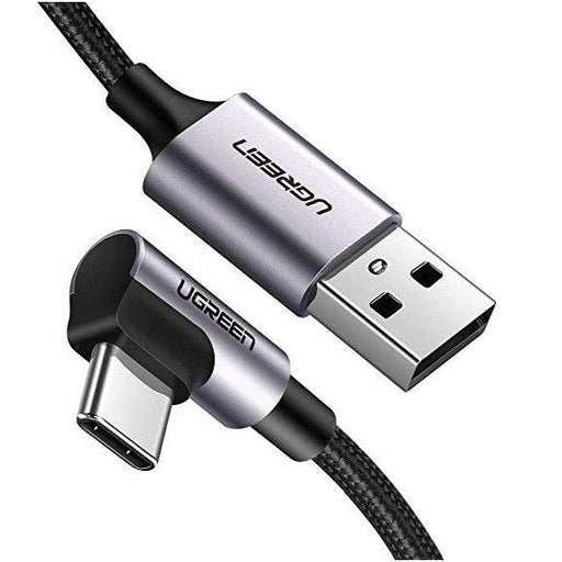 Ъглов кабел UGREEN USB - C 3A Quick Charge 3.0 1m черен