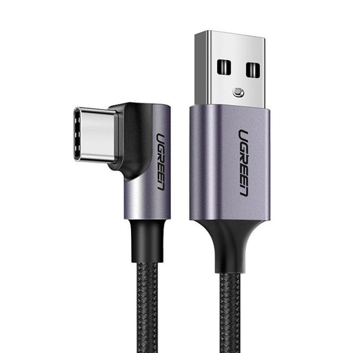 Ъглов кабел UGREEN USB - C 3A Quick Charge 3.0 1m черен