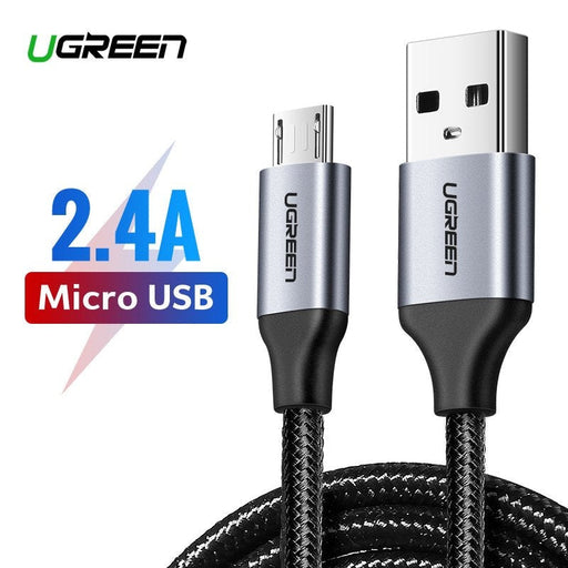 UGREEN micro USB кабел QC 3.0 2.4A 0.25m (черен)