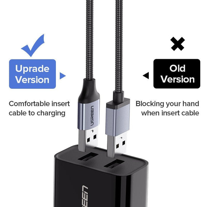 UGREEN micro USB кабел QC 3.0 2.4A 1m (бял)