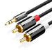 UGREEN AV116 Кабел 3.5mm жак към 2RCA (чинч) 5m (черен)