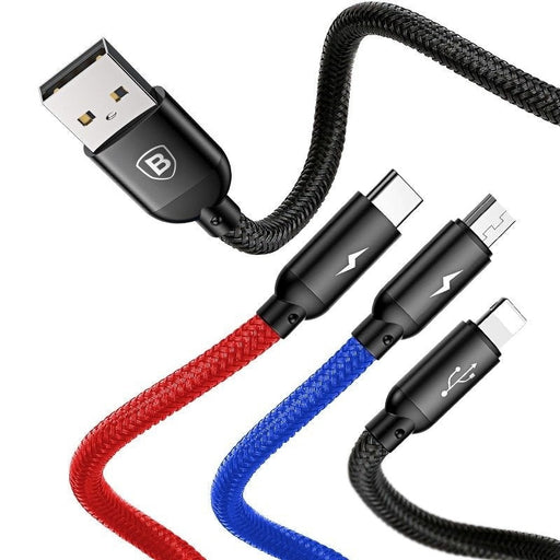 Kабел 3в1 Baseus Rapid USB към Type - C / Lightning