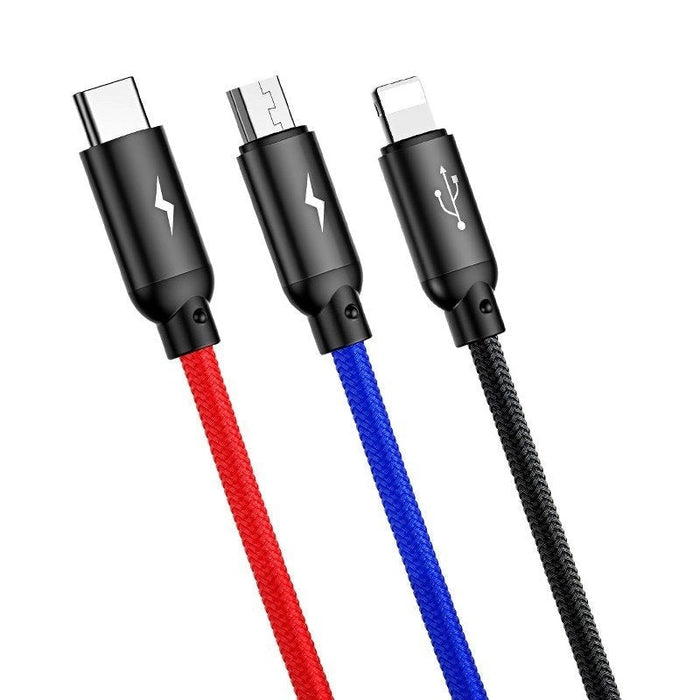 Kабел 3в1 Baseus Rapid USB към Type - C / Lightning