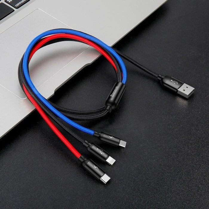 Kабел 3в1 Baseus Rapid USB към Type - C / Lightning